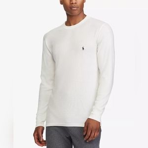 POLO Men’s Waffle Knit Thermal Pajama Shirt Size L - NEW